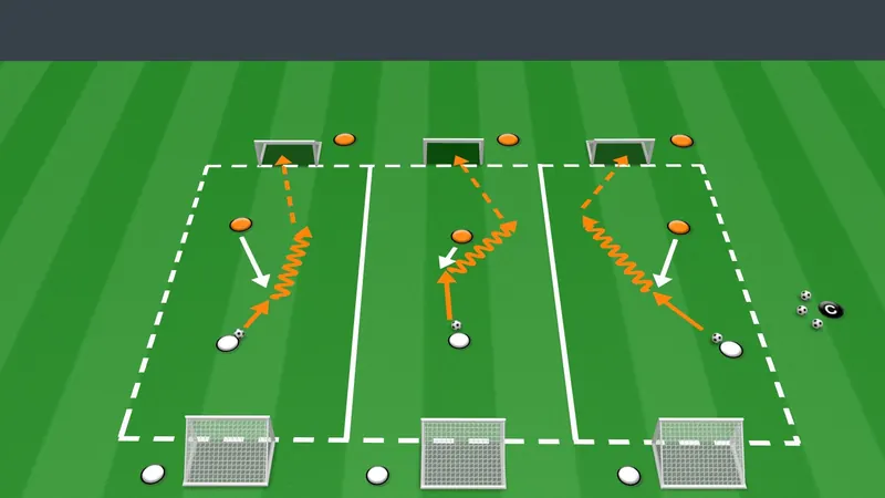 Session plan: Dribbling to break lines, U10/U11