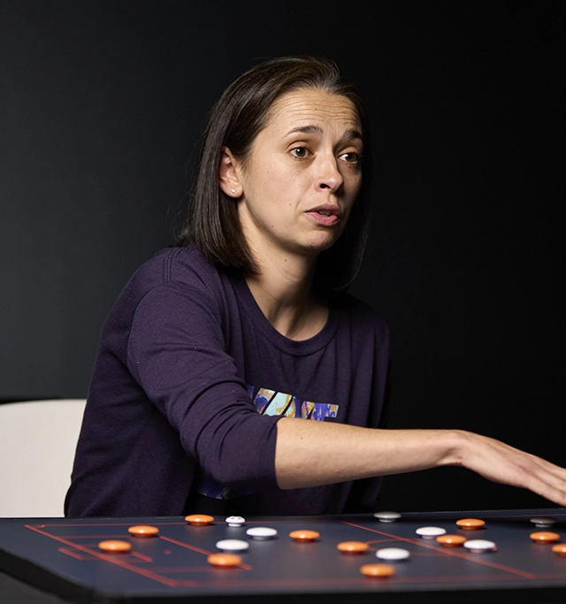 Jenny Sugarman coaching clinic on the tactics board
